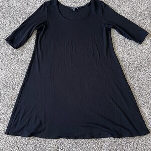 Eileen Fisher Black Half Sleeve T Shirt Dress Above Knee Women’s Size S/P